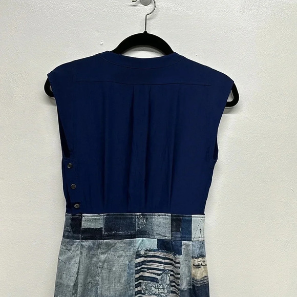Altuzarra Dress Sleeveless Midi Patchwork Denim Print Blue IT Size 38 US XS 2 - Picture 8 of 15